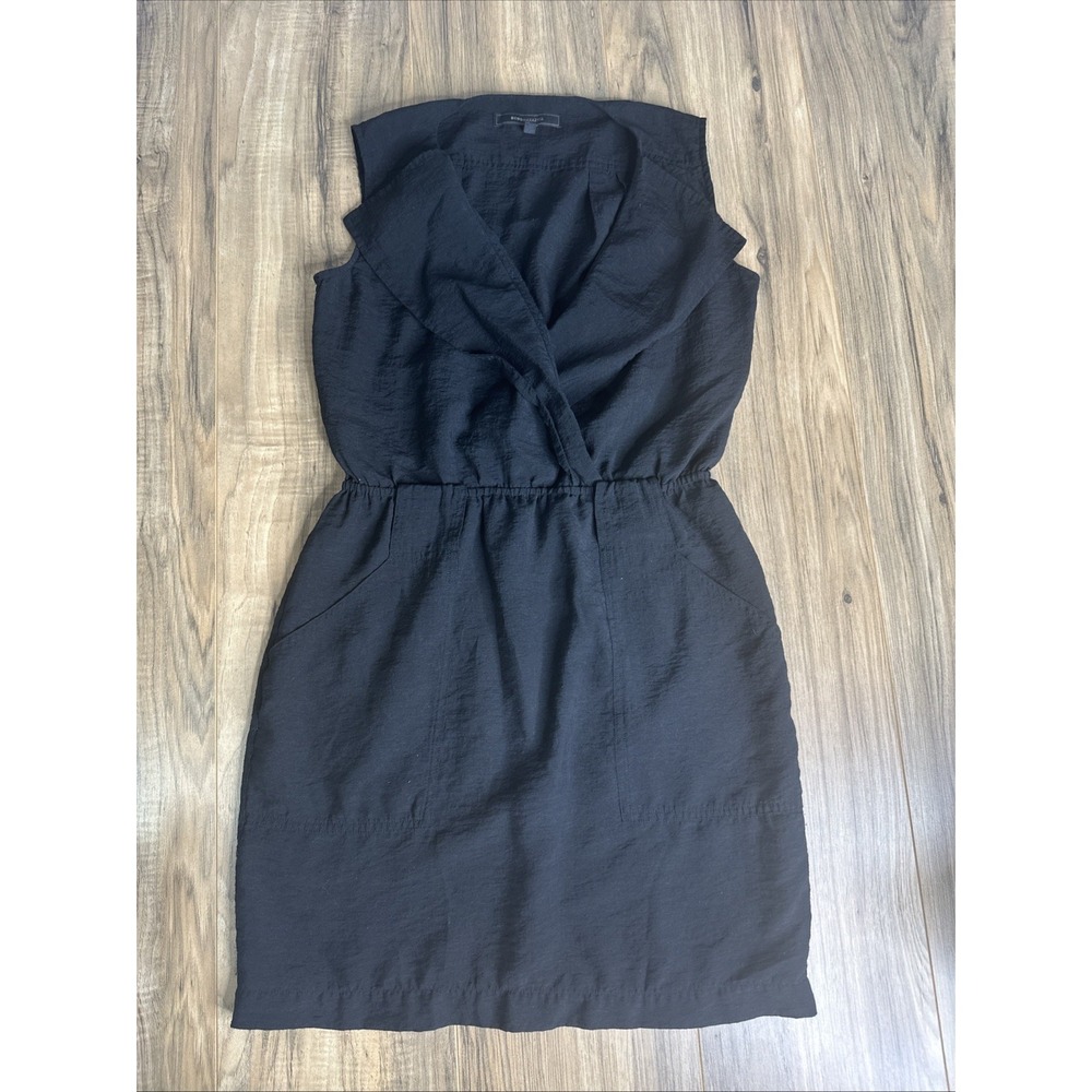 BCBG Maxazria Women's Dresss XS Short Sleeve A Line With Pickets Black